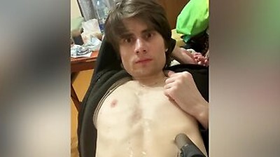 On A Bicycle He Jerks Off, Leaving On A Chair, Cumming With Rain On His Head, Eating Sperm