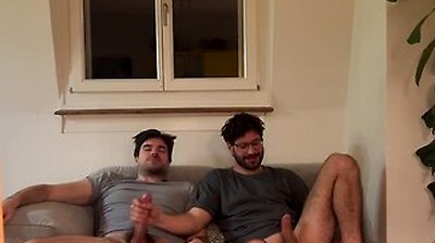 Straight Friend Helps Gay Bro Jerking Of