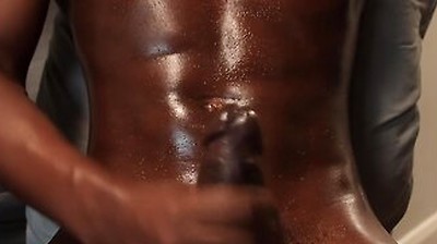 Oil Masturbation With Cum