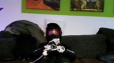 Pup Sparkle In Biker Cumming Inside A Dainese Suit