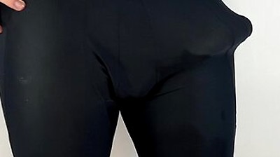 Huge Cock Hands Free Anal Vibrator Cumshot In Tight Pants