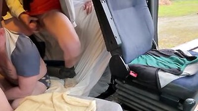 Public Truck Cruising We Flash Our Bulges And A 3-way Begins Inside