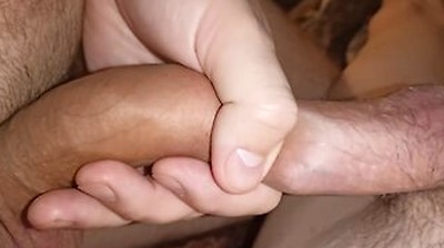 Sissys Dicks Stuck Together With Big Skins Into Each Other!