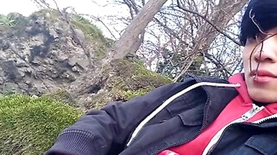 Gay Asian Twink Jon Arteen Wanks Outdoor Winter Risky, Ruined Orgasm, Big Cumshot Cleans Sperm Thigh