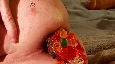 Big Load Of Gummy Bears Anal Stuffing And Expulsion Whit Prolapse