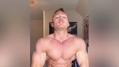 Muscle College Jock Flexing Big Cock