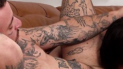 Tatted Ftm Stud Chance Hart Worships Eddie Patricks Uncut Dick