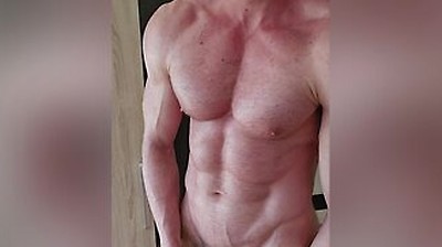 67 250lb Stud Getting Oiled, Flexing And Cumming Hard