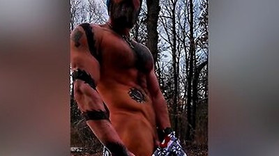 Thane Rivers Flexing And Stroking His Throbbing Cock!