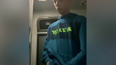 Im Jerking Off In The Train Toilet, They Almost Caught Me, A Tot Of Cum