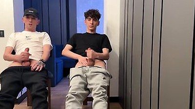 Two Lads Jerking Off Uncut Dick And Cum