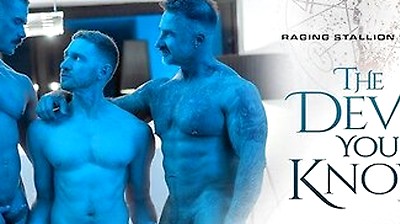 The Devil You Know - Raw Devotion In Chains - Sir Peter Sees Leander Worship Two Big-dick Stepdaddies
