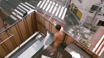 Handsome Japanese Hunks Jerks off Outdoor
