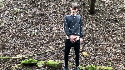 Horny BOY Stroking his Big Dick Outdoor in SNOWY WEATHER / Cute Boy /school