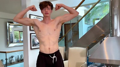 Straight Young Basketball Player Shows off his Ripped Body & Wanks his Big hard Uncut Cock & Cums!