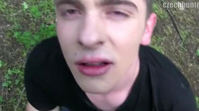 CZECH HUNTER 353 - Hunk Gets Paid to Suck Cock and Fucked Bareback Outside 