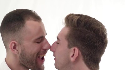 Slim priest's doggy style raw adventure with twink