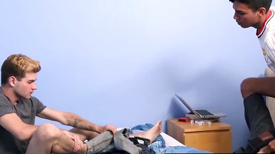 Young twink barebacked passionately in step family threesome with love