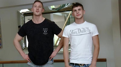Straight Muscular Hunk Noah gets Wanked & Sucked by Naughty Dominic & Both Shoot Buckets!