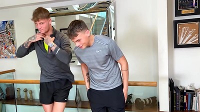 Straight Best Mates Wank Each Other's Uncut Cocks for the 1st Time & Both Cocks are Rock Hard & Cum!