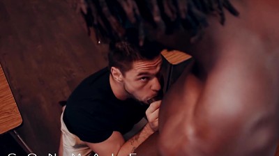 Teacher Devin Trez gives his Student Aspen some Extra Tutoring to help him Pass his Exam