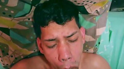Blowjob Facial Cute Twink Diego Monsalve Sucking Camilo Browns Big Uncut Cock Until He Cums On His Face And Mouth 10 Min