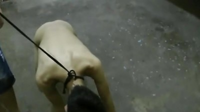 Slim Asian Boy Slave Doggy Trainning