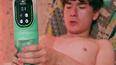 Cute Latino Twink Emmanuel Kokichi Using An Automatic Masturbator Toy For The First Time