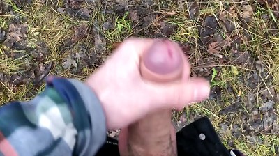 Stroking Real Big Dick Outdoor / ORGASM / Monster Cock