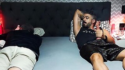 I Jerk Off My Big Cock Next To My Stepbrother While He Doesnt See - While Our Stepmother Is Away