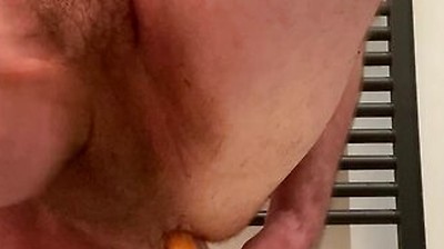 Hairy Chubby Body Doing Insertions And Masturbation In The Bathroom