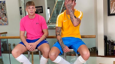 Straight Best Mates Wank their Hard Uncut Cocks Together and Shoot Cum Everywhere!
