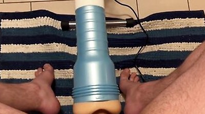 Edging And Stroking My Cock With My Automated Fleshlight