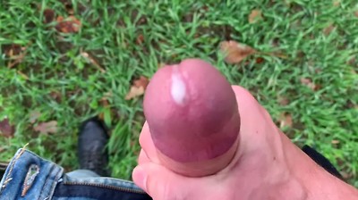 Teen Boy Jerking his Big Dick using two Hands OUTDOOR / Fit Boy /hot / Cute