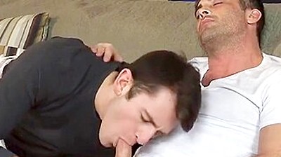 Stepdaddy Caresses Stepsons And Feels His Growing Boner