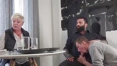Guy Barebacked By Stepdad In Front Of His Mature Stepmom