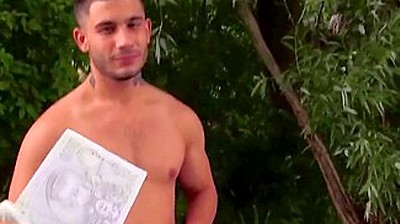 Butt Sex Outdoors Alongside Gay Hunter
