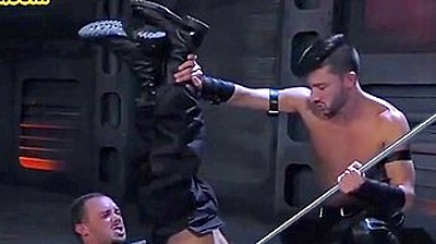 Tiedup Sturdy Cop Dildo Fucked By Jock During Kinky Duo