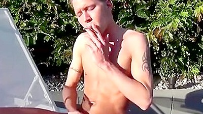Smoker Twink Ryan Plays With His Ass While Stroking His Cock2