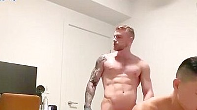 Hot Blonde Muscular Alpha Fucks Asian