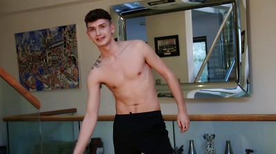 Young Straight Lad Charlie Wanks his Big Uncut Cock & Shoots Jizz Everywhere!