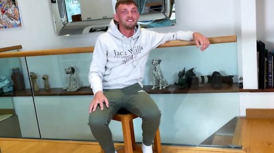 Big Shooter Taylor Wanks his Hard Uncut Cock & Cums all over his Face!