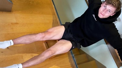Young Straight Stud gets Wanked & Walks around with a Big Hard Uncut Erection & Cums Loads!