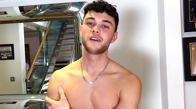 Young Toned Footballer Wanks his Hard Uncut Cock & Squirts a Load of Cum Everywhere!