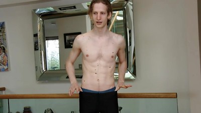 Young Tall & Slim Swimmer Shows off his Lean Body