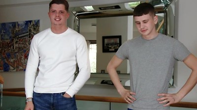 Straight Muscular Hunk Logan's 1st Man Suck