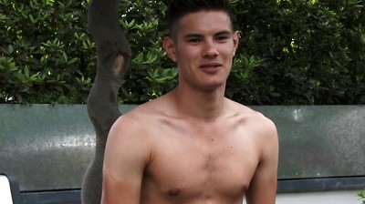 Young Straight Lean Swimmer Tim Shows His Fantastic Uncut Cock!