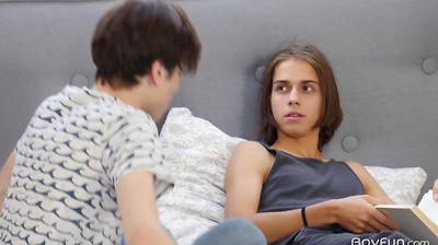 Gay skinny boys Devin Lewis and Jake Olsen fuck