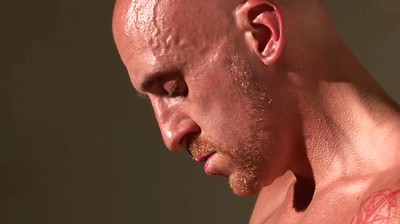 Bald british chav Sam Porter plays with his big uncut cock