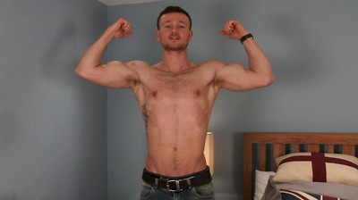 Straight Boxer James Reveals his Hairy Body, Hard Uncut Cock and Shoots a Big Load!